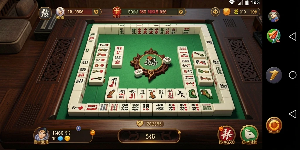 Tampilan gameplay 116X yang menarik dengan ubin Mahjong berwarna.