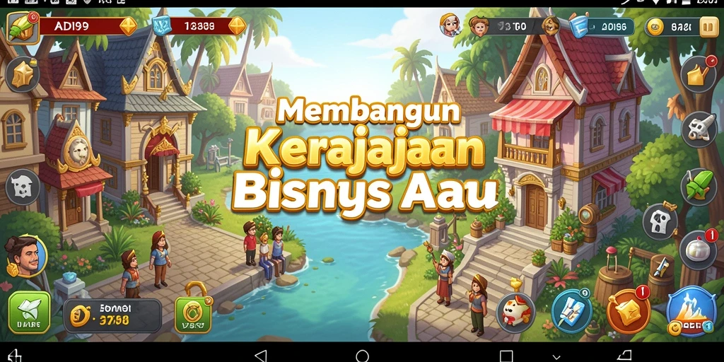 Tampilan gameplay seru ADI99 yang menunjukkan kerumitan manajemen bisnis.