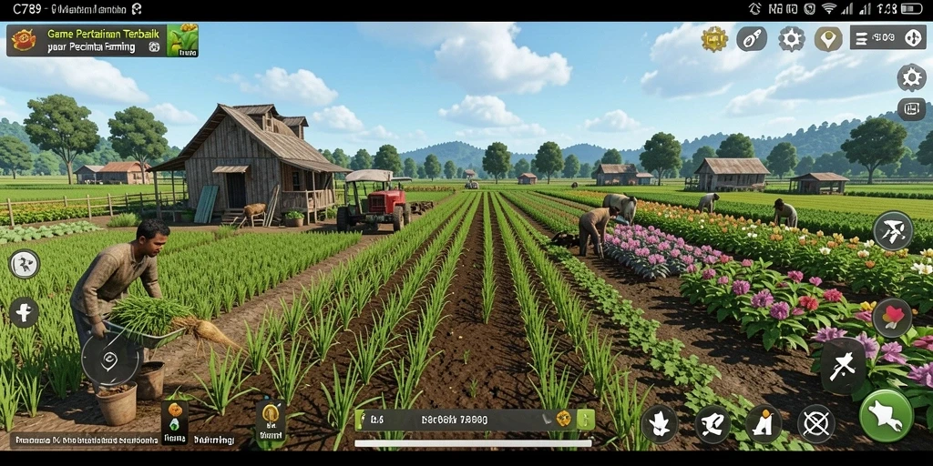 Gameplay C789 yang menarik dengan aktivitas pertanian yang seru.