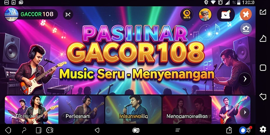 Screenshot gameplay GACOR108 menampilkan pengalaman musik interaktif.