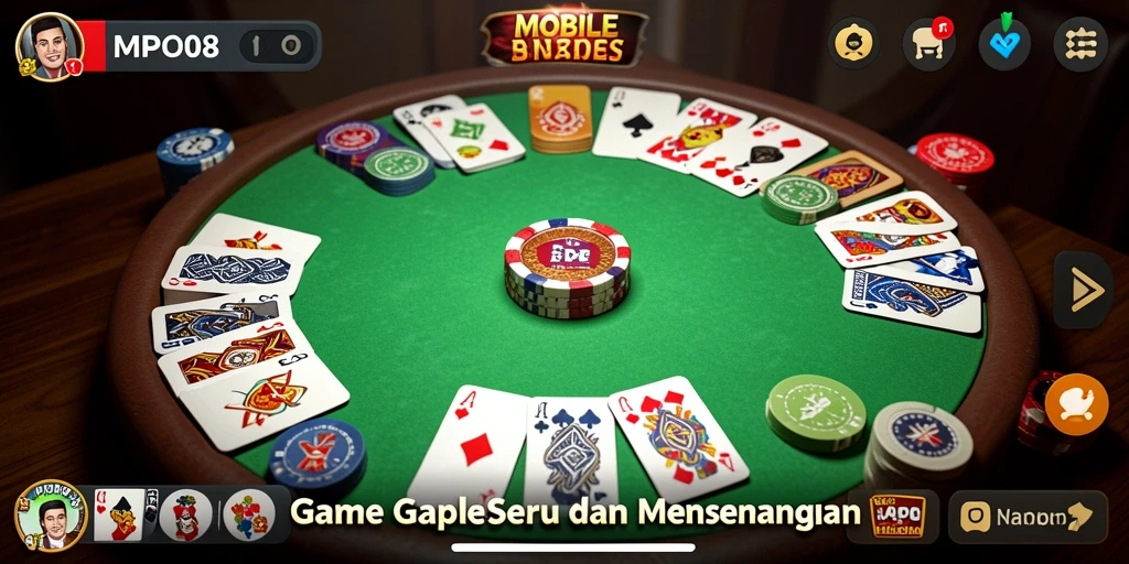 Tampilan gameplay seru dalam permainan Gaple MPO08.