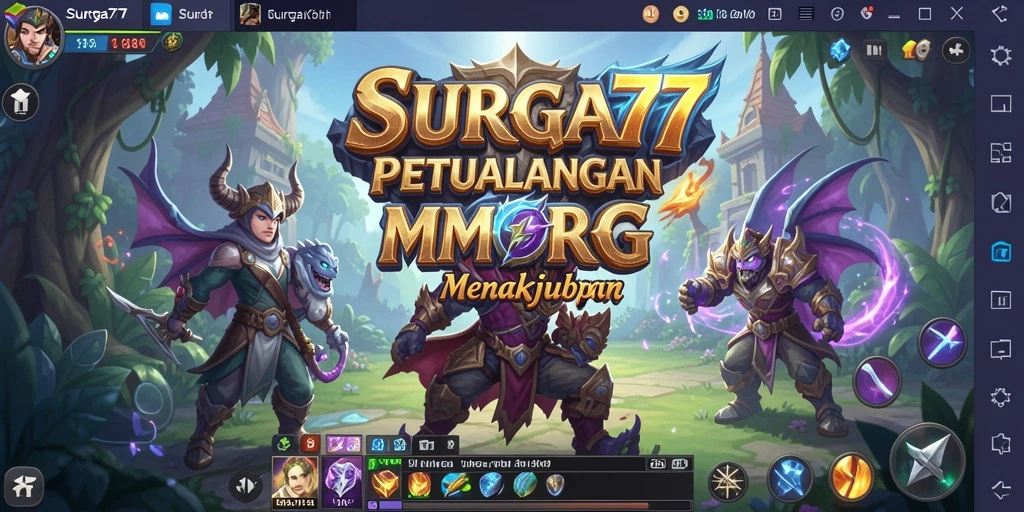 Tampilan gameplay SURGA77 yang menakjubkan dengan beragam karakter dan lingkungan.